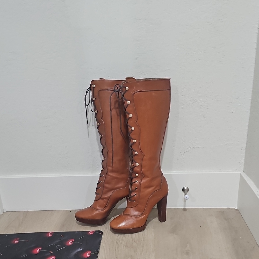 Marc Jacobs Tan Leather Heeled Boots